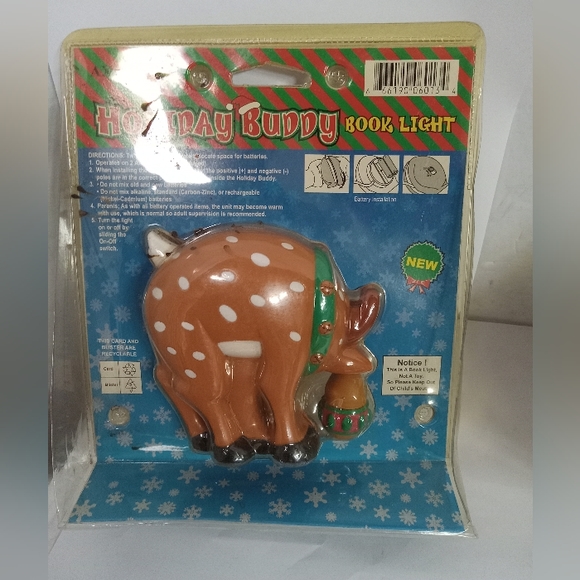 Vtge Holiday Buddies Booklight Reindeer ,Series #1 of 3 Exclusive Designs - Picture 3 of 4